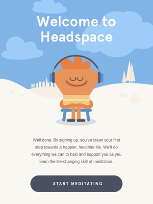 eCommerce Automation Welcome Series Example from Headspace
